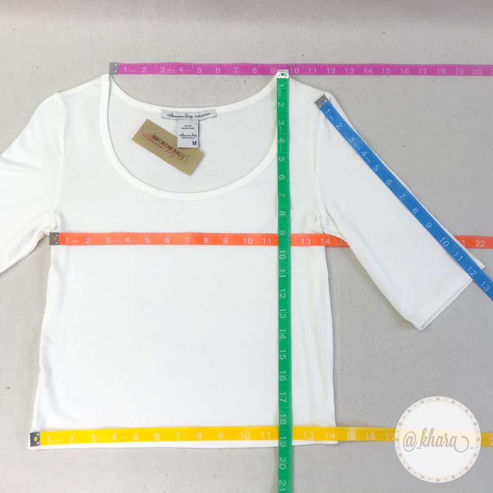 American Rag Half-Sleeve Long Crop Top - Picture 13 of 14